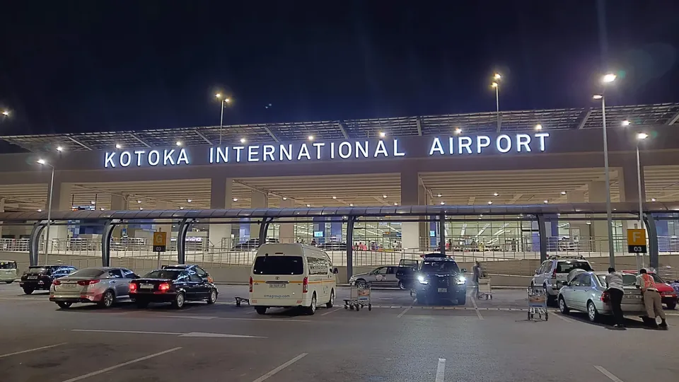 Night view of Terminal 3 at Accra’s international airport, photographed in January 2019 before the 2026 renaming