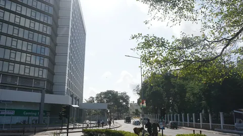 The Octagon business complex in central Accra, a common stop for conference and corporate chauffeur drop-offs
