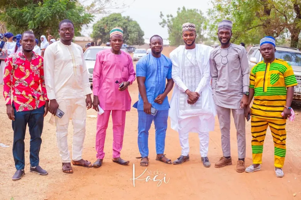 Wedding guests travelling together to a wedding ceremony in northern Ghana